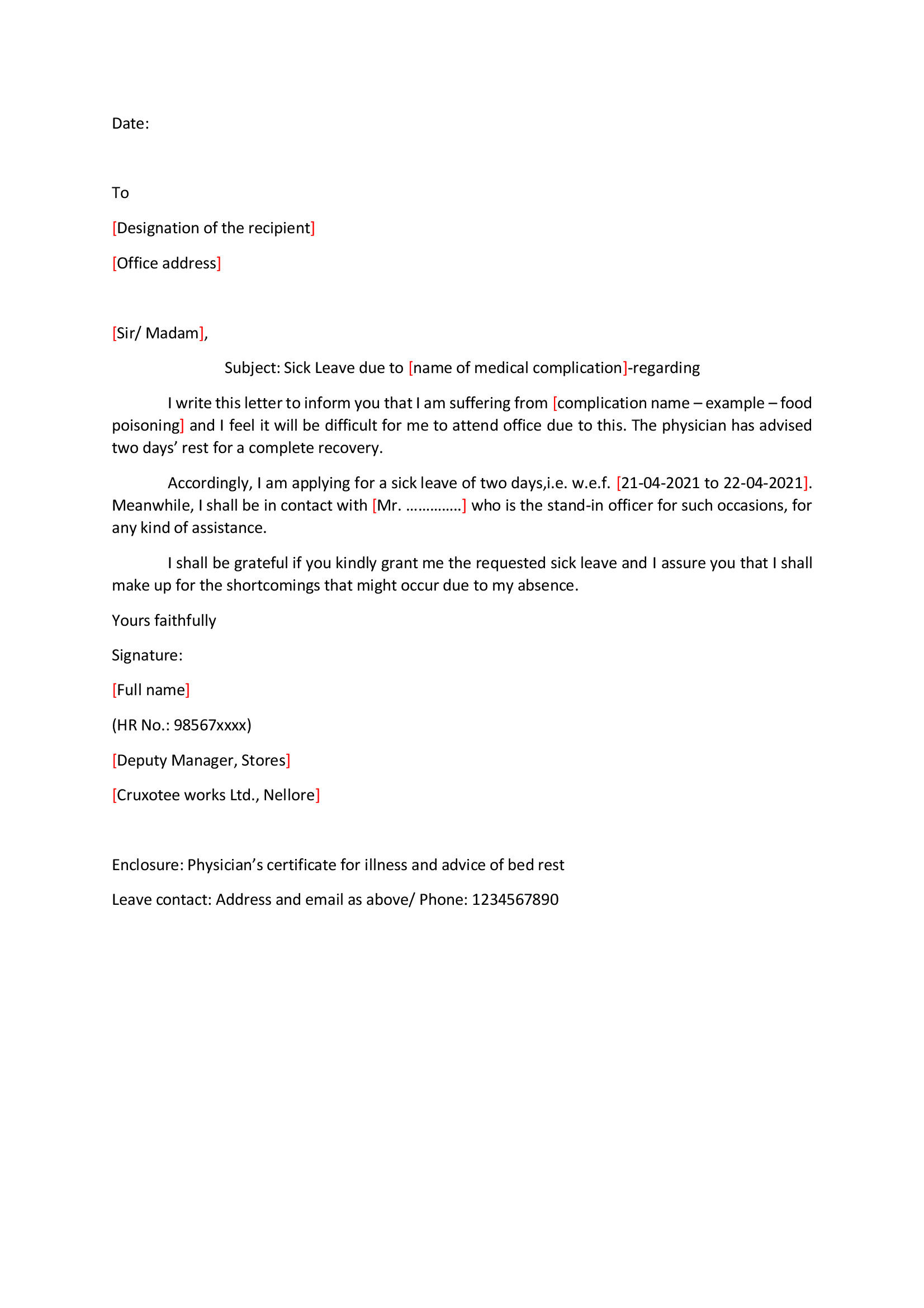 formal letter example request