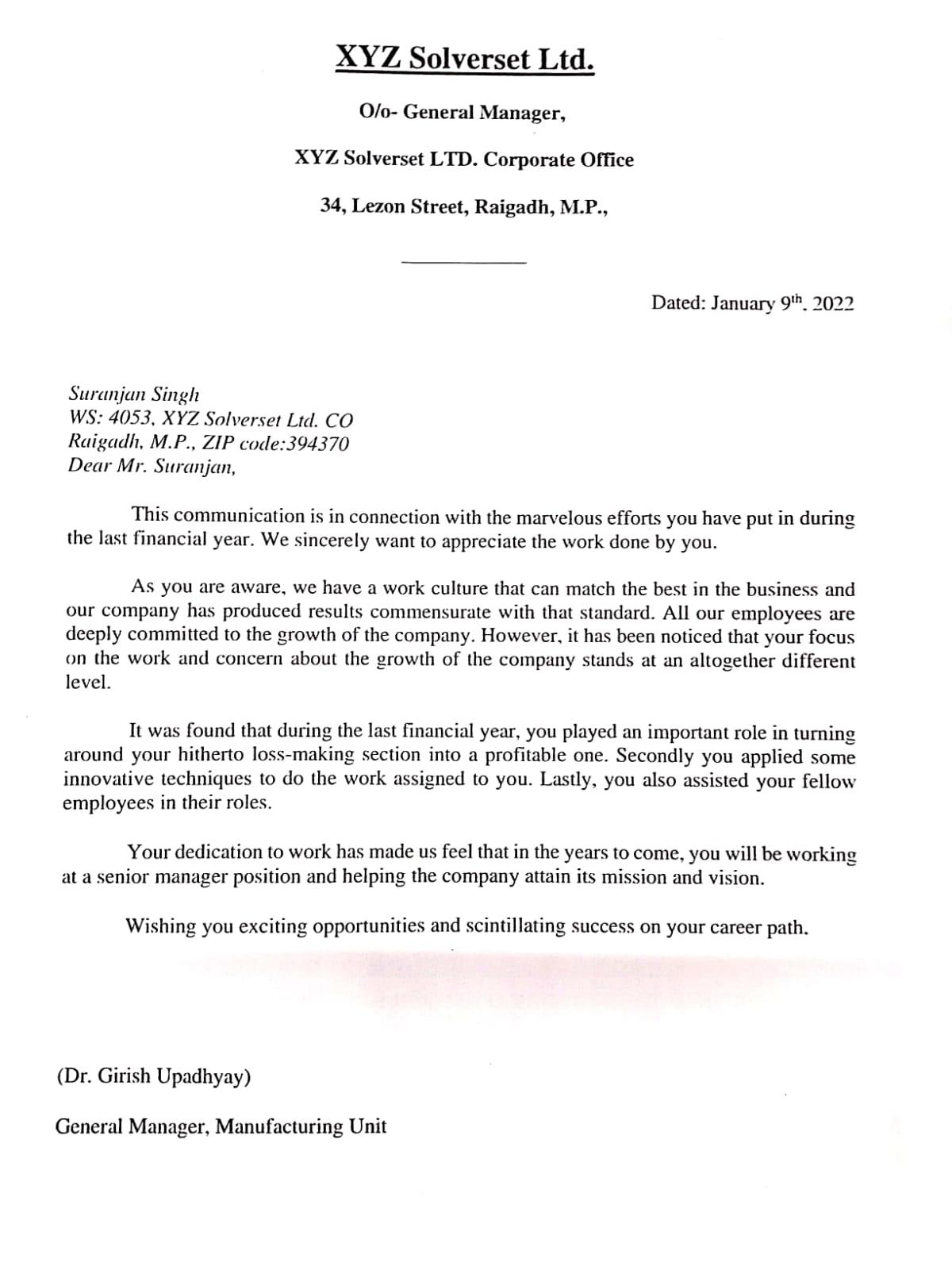 Use Appreciation Letter Format Examples For Feel Good 
