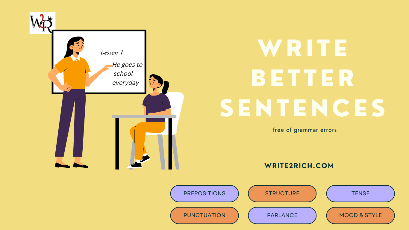 Write better and correct English sentences