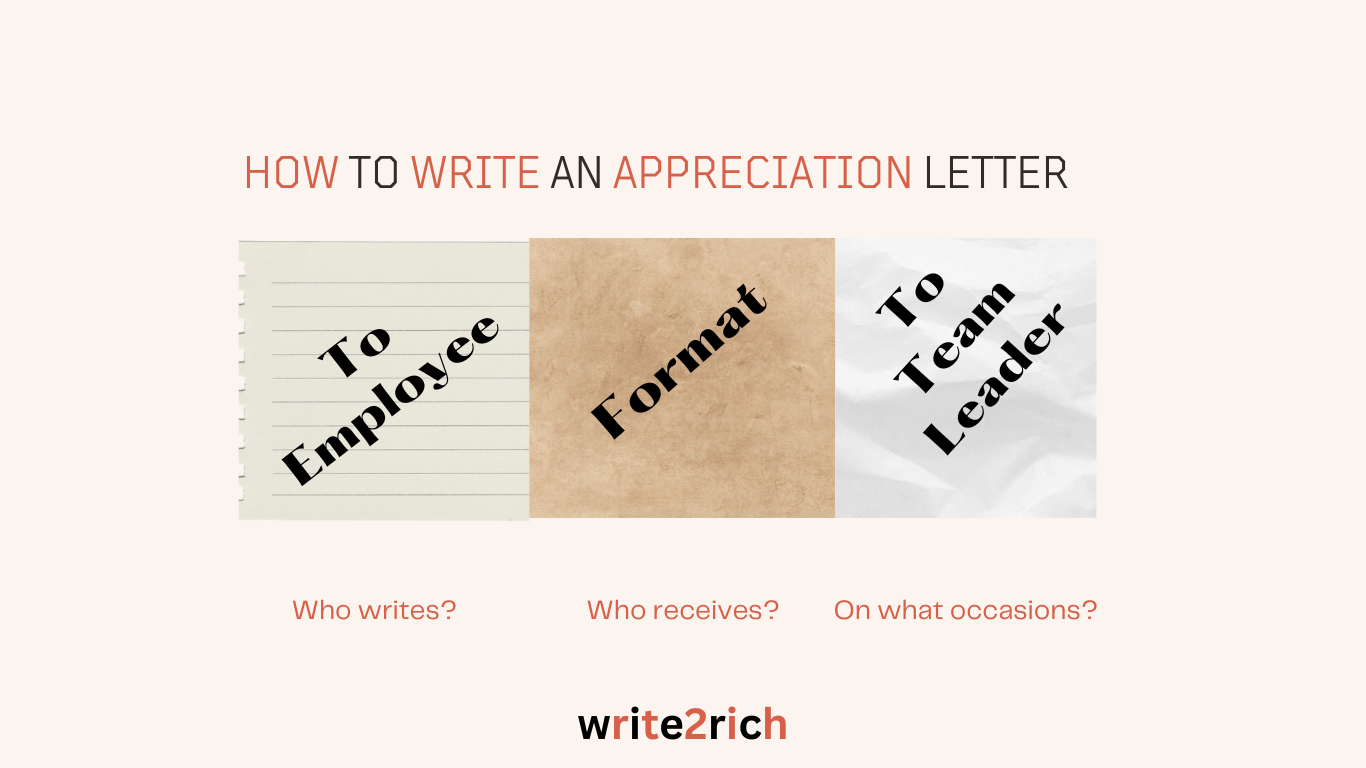 Appreciation letter format- Learning how to write an appreciation letter from its format